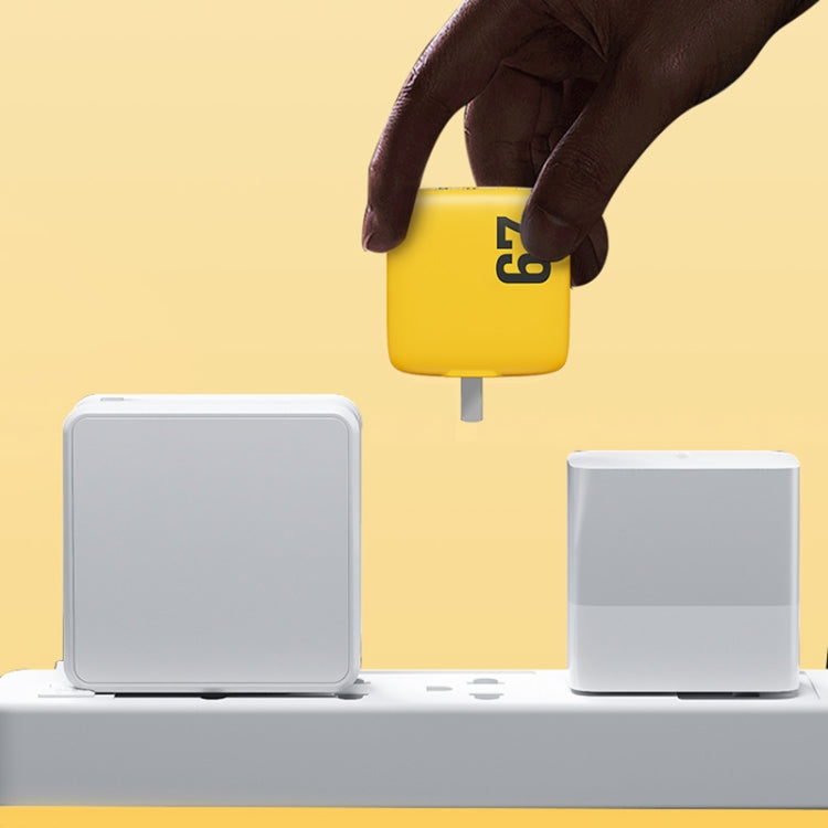 WK WP-U141 67W USB+Double USB-C / Type-C GaN Charger, Plug:EU Plug(Yellow) - free shipping - PMC TechLife - Order now!