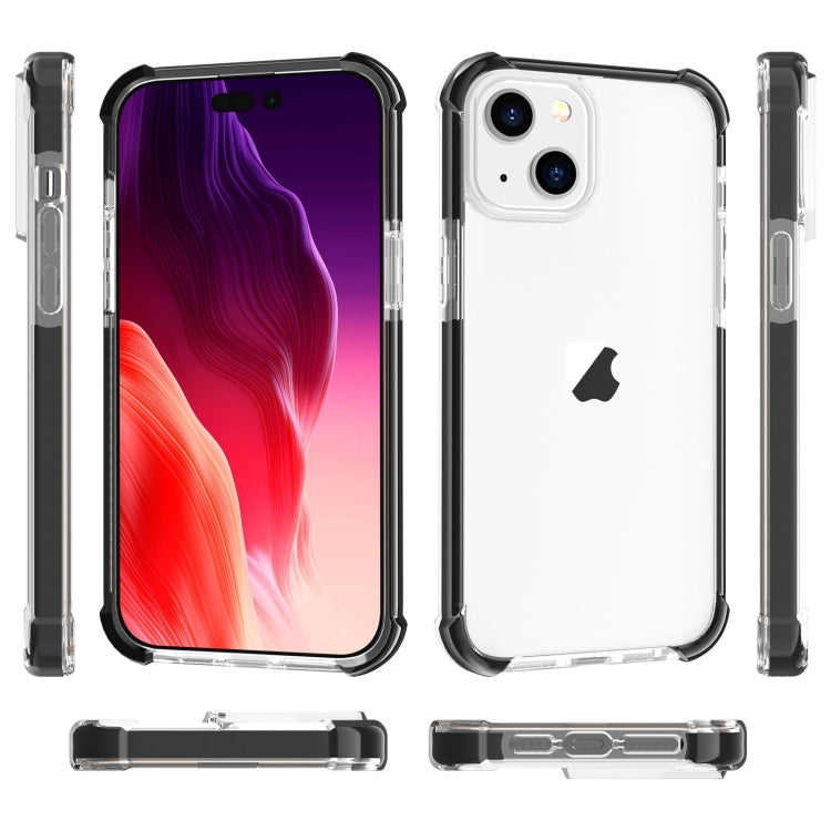 For iPhone 15 Plus Four-corner Shockproof TPU + Acrylic Phone Case(Black + Transparent) - iPhone 15 Plus Cases by PMC Jewellery | Online Shopping South Africa | PMC Jewellery