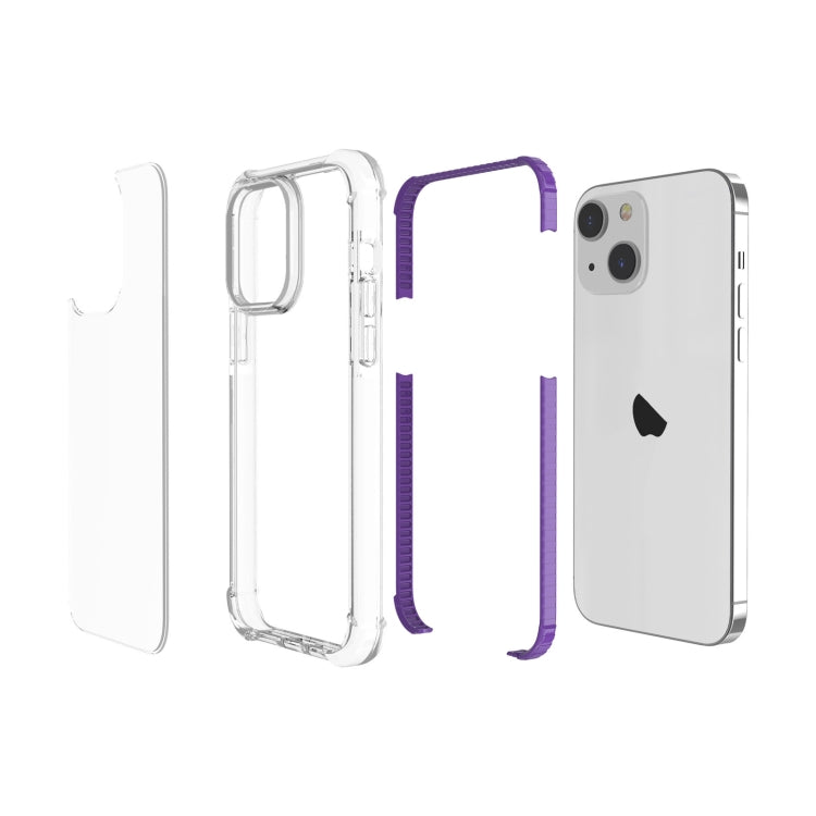 For iPhone 15 Four-corner Shockproof TPU + Acrylic Phone Case(Purple) - iPhone 15 Cases by PMC TechLife | Online Shopping South Africa | PMC TechLife
