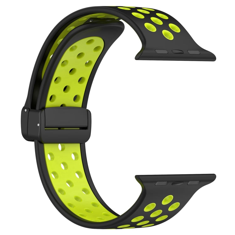 For Apple Watch 6 40mm Magnetic Buckle Silicone Watch Band(Black Limes) - Watch Bands by PMC Jewellery | Online Shopping South Africa | PMC Jewellery