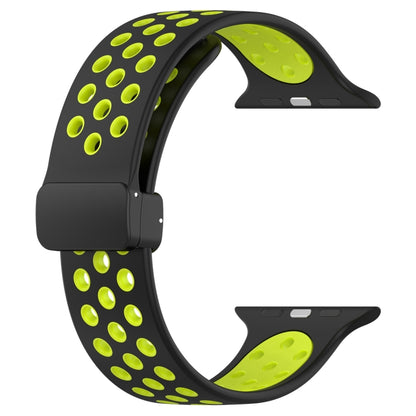 For Apple Watch 6 44mm Magnetic Buckle Silicone Watch Band(Black Limes) - Watch Bands by PMC Jewellery | Online Shopping South Africa | PMC Jewellery