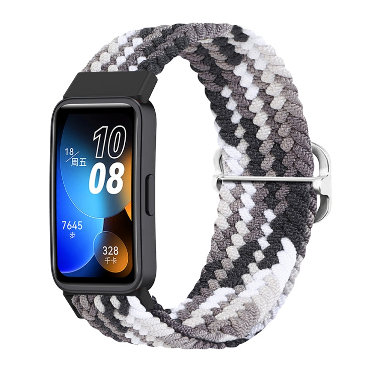 For Huawei Band 8 Nylon Braided Buckle Watch Band(Colorful Black) - Watch Bands by PMC Jewellery | Online Shopping South Africa | PMC Jewellery