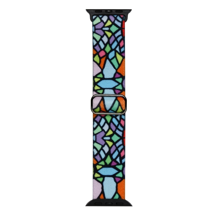 For Apple Watch 8 41mm Painted Pattern Nylon Replacement Watch Band(Geometric Rainbow) - Watch Bands by PMC TechLife | Online Shopping South Africa | PMC TechLife
