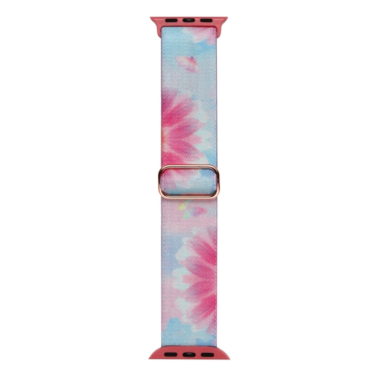 For Apple Watch 7 41mm Painted Pattern Nylon Replacement Watch Band(Flower Butterfly) - Watch Bands by PMC TechLife | Online Shopping South Africa | PMC TechLife