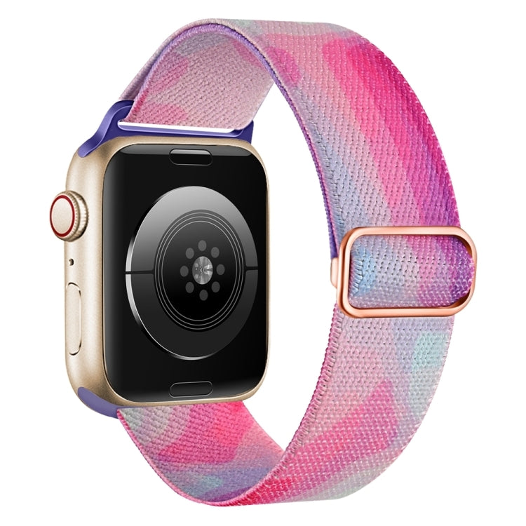 For Apple Watch 9 45mm Painted Pattern Nylon Replacement Watch Band(Ladder Purple Blue) - free shipping - PMC TechLife - Order now!
