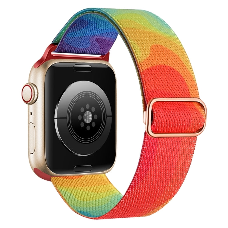 For Apple Watch 9 41mm Painted Pattern Nylon Replacement Watch Band(Liquid Colorful) - Watch Bands by PMC TechLife | Online Shopping South Africa | PMC TechLife