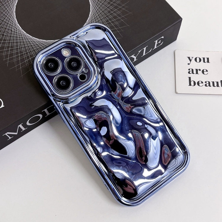 For iPhone 14 Pro Electroplating Meteorite Texture TPU Phone Case(Blue) - free shipping - PMC TechLife - Order now!