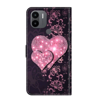 For Xiaomi Redmi A1+ / A2 / A2+ Crystal 3D Shockproof Protective Leather Phone Case(Lace Love) - Xiaomi Cases by PMC Jewellery | Online Shopping South Africa | PMC Jewellery