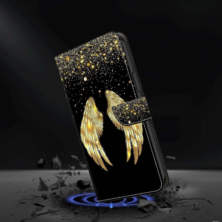 For Xiaomi Redmi 9 Crystal 3D Shockproof Protective Leather Phone Case(Golden Wings) - Xiaomi Cases by PMC Jewellery | Online Shopping South Africa | PMC Jewellery