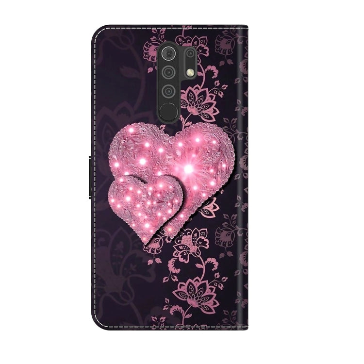 For Xiaomi Redmi 9 Crystal 3D Shockproof Protective Leather Phone Case(Lace Love) - Xiaomi Cases by PMC Jewellery | Online Shopping South Africa | PMC Jewellery