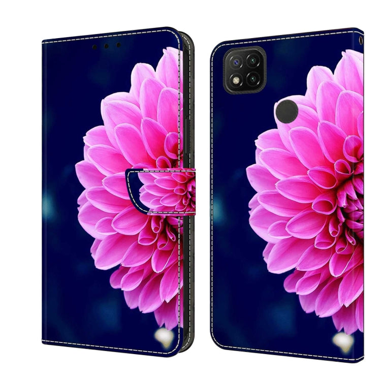 For Xiaomi Redmi 9C Crystal 3D Shockproof Protective Leather Phone Case(Pink Petals) - free shipping - PMC TechLife - Order now!