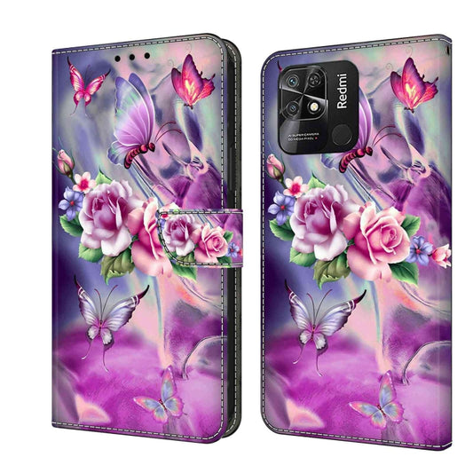 For Xiaomi Redmi 10C Crystal 3D Shockproof Protective Leather Phone Case(Butterfly) - Xiaomi Cases by PMC Jewellery | Online Shopping South Africa | PMC Jewellery