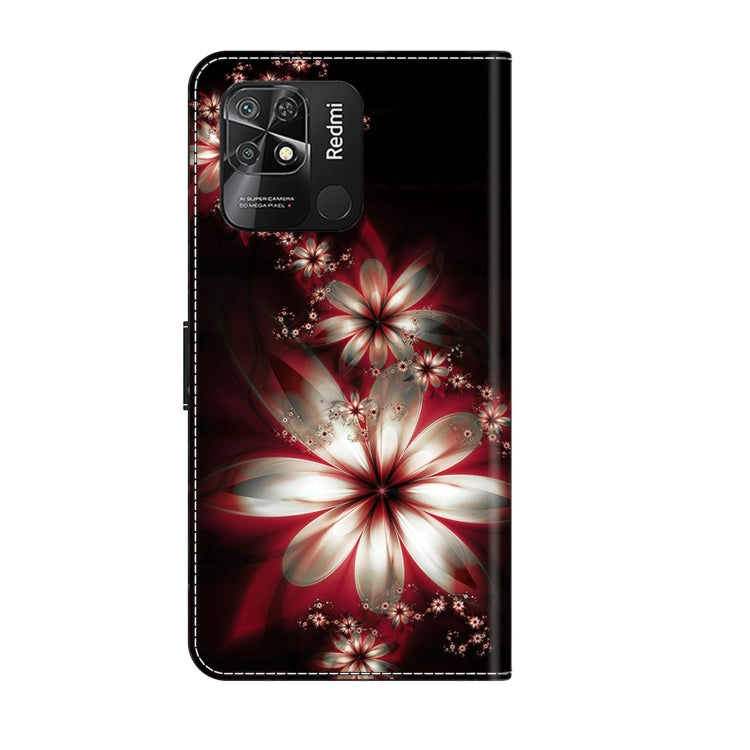 For Xiaomi Redmi 10C Crystal 3D Shockproof Protective Leather Phone Case(Fantastic Flower) - Xiaomi Cases by PMC Jewellery | Online Shopping South Africa | PMC Jewellery