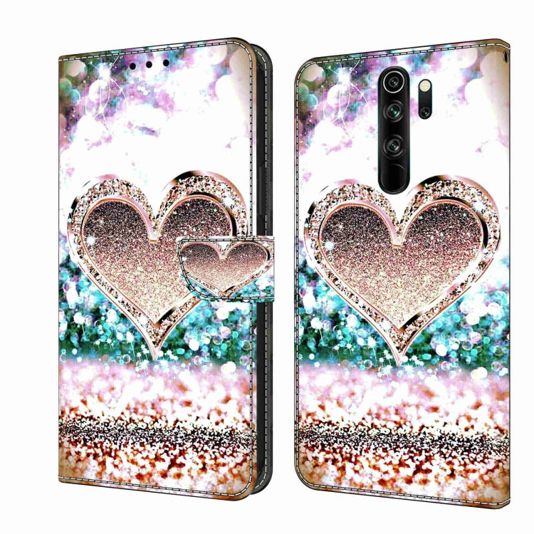 For Xiaomi Redmi Note 8 Pro Crystal 3D Shockproof Protective Leather Phone Case(Pink Diamond Heart) - Xiaomi Cases by PMC Jewellery | Online Shopping South Africa | PMC Jewellery