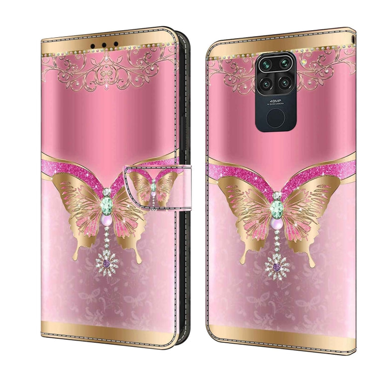 For Xiaomi Redmi Note 9 Crystal 3D Shockproof Protective Leather Phone Case(Pink Bottom Butterfly) - free shipping - PMC TechLife - Order now!