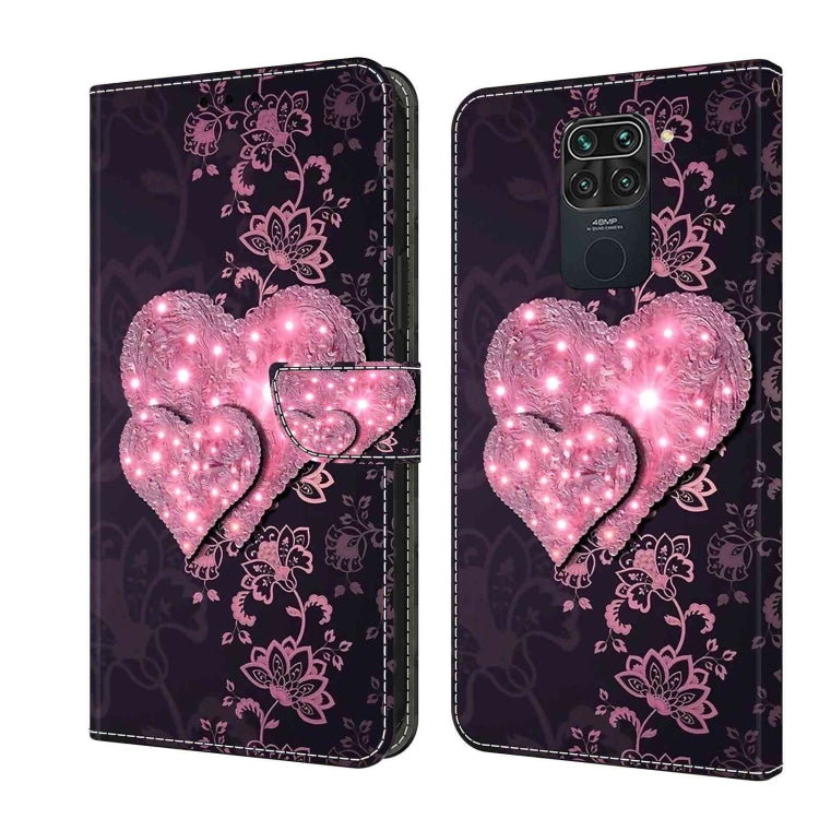 For Xiaomi Redmi Note 9 Crystal 3D Shockproof Protective Leather Phone Case(Lace Love) - Xiaomi Cases by PMC Jewellery | Online Shopping South Africa | PMC Jewellery