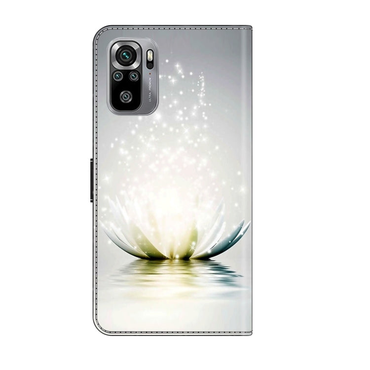 For Xiaomi Redmi Note 10 4G Crystal 3D Shockproof Protective Leather Phone Case(Light Lotus) - free shipping - PMC TechLife - Order now!