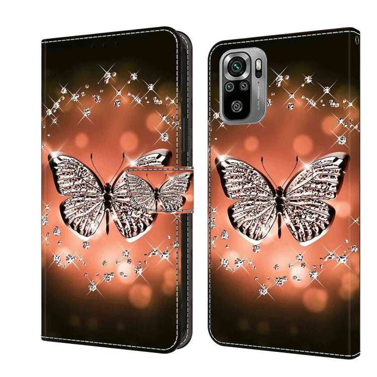 For Xiaomi Redmi Note 10 4G Crystal 3D Shockproof Protective Leather Phone Case(Crystal Butterfly) - Xiaomi Cases by PMC Jewellery | Online Shopping South Africa | PMC Jewellery