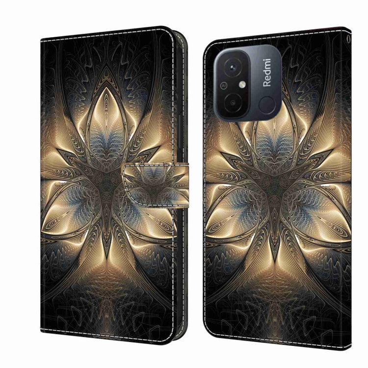 For Xiaomi Redmi 11A 4G / Redmi 12C Global Crystal 3D Shockproof Protective Leather Phone Case(Luminous Building) - Xiaomi Cases by PMC Jewellery | Online Shopping South Africa | PMC Jewellery