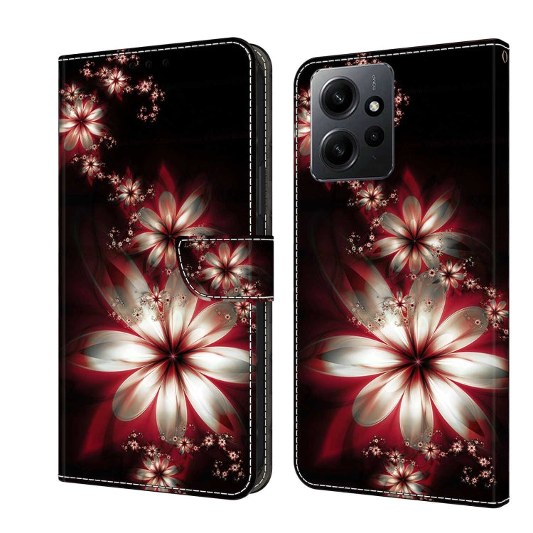 For Xiaomi Redmi Note 12 4G Crystal 3D Shockproof Protective Leather Phone Case(Fantastic Flower) - free shipping - PMC TechLife - Order now!