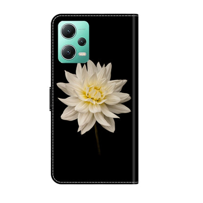 For Xiaomi Redmi Note 12 5G Global / Poco X5 Crystal 3D Shockproof Protective Leather Phone Case(White Flower) - Xiaomi Cases by PMC Jewellery | Online Shopping South Africa | PMC Jewellery