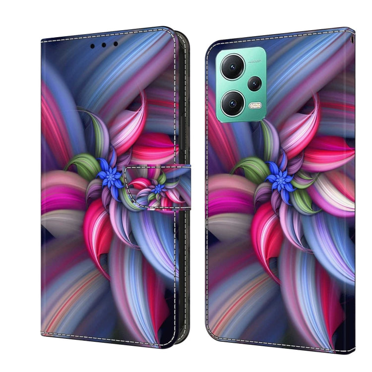 For Xiaomi Redmi Note 12 5G Global / Poco X5 Crystal 3D Shockproof Protective Leather Phone Case(Colorful Flower) - Xiaomi Cases by PMC Jewellery | Online Shopping South Africa | PMC Jewellery