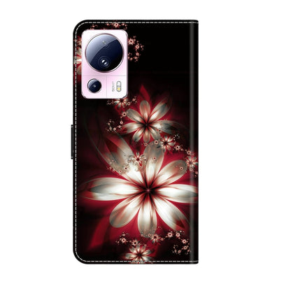 For Xiaomi 13 Lite Crystal 3D Shockproof Protective Leather Phone Case(Fantastic Flower) - 13 Lite Cases by PMC Jewellery | Online Shopping South Africa | PMC Jewellery