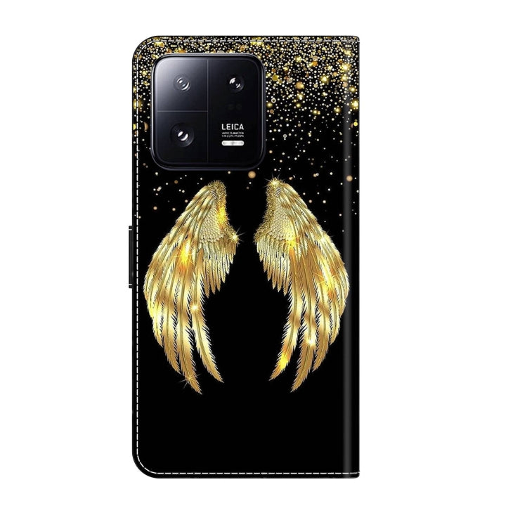 For Xiaomi 13 Pro Crystal 3D Shockproof Protective Leather Phone Case(Golden Wings) - 13 Pro Cases by PMC Jewellery | Online Shopping South Africa | PMC Jewellery