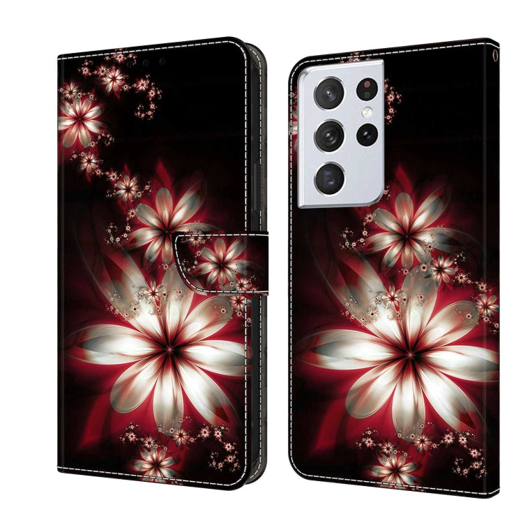 For Samsung Galaxy S21 Ultra Crystal 3D Shockproof Protective Leather Phone Case(Fantastic Flower) - free shipping - PMC TechLife - Order now!