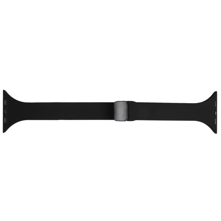 For Apple Watch Ultra 49mm Magnetic Buckle Slim Silicone Watch Band(Black) - Watch Bands by PMC Jewellery | Online Shopping South Africa | PMC Jewellery