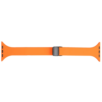 For Apple Watch 8 45mm  Magnetic Buckle Slim Silicone Watch Band(Orange) - Watch Bands by PMC Jewellery | Online Shopping South Africa | PMC Jewellery