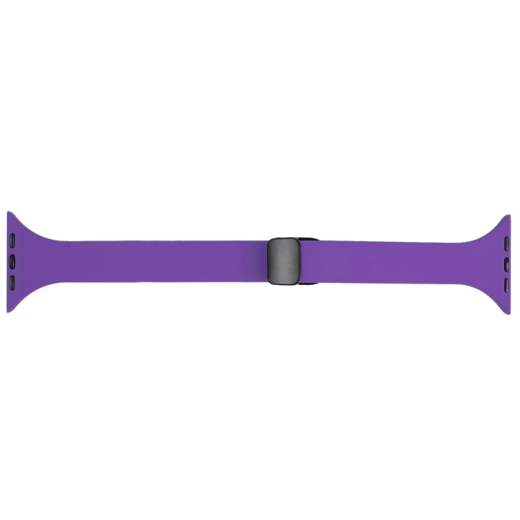 For Apple Watch SE 2022 40mm Magnetic Buckle Slim Silicone Watch Band(Dark Purple) - Watch Bands by PMC Jewellery | Online Shopping South Africa | PMC Jewellery