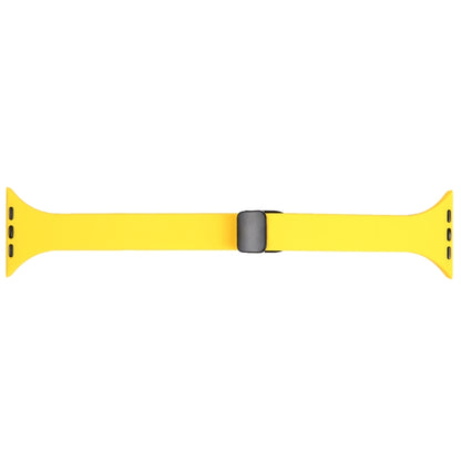 For Apple Watch SE 2022 44mm Magnetic Buckle Slim Silicone Watch Band(Yellow) - Watch Bands by PMC Jewellery | Online Shopping South Africa | PMC Jewellery