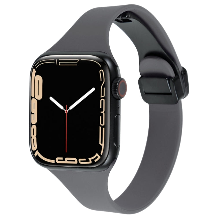 For Apple Watch 7 41mm Magnetic Buckle Slim Silicone Watch Band(Starry Grey) - Watch Bands by PMC Jewellery | Online Shopping South Africa | PMC Jewellery