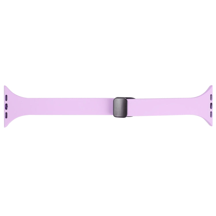 For Apple Watch 7 45mm Magnetic Buckle Slim Silicone Watch Band(Lavender) - Watch Bands by PMC Jewellery | Online Shopping South Africa | PMC Jewellery