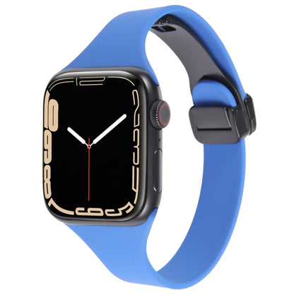 For Apple Watch 5 40mm Magnetic Buckle Slim Silicone Watch Band(Royal Blue) - Watch Bands by PMC Jewellery | Online Shopping South Africa | PMC Jewellery