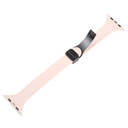 For Apple Watch 5 40mm Magnetic Buckle Slim Silicone Watch Band(Pink) - Watch Bands by PMC Jewellery | Online Shopping South Africa | PMC Jewellery