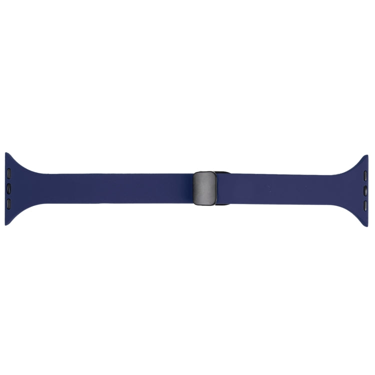 For Apple Watch 4 44mm Magnetic Buckle Slim Silicone Watch Band(Midnight Blue) - Watch Bands by PMC Jewellery | Online Shopping South Africa | PMC Jewellery