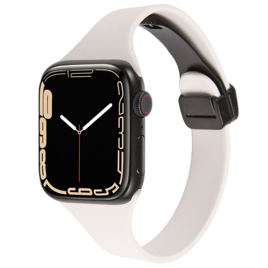 For Apple Watch 4 44mm Magnetic Buckle Slim Silicone Watch Band(Starlight) - Watch Bands by PMC Jewellery | Online Shopping South Africa | PMC Jewellery