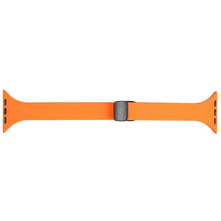 For Apple Watch 4 40mm Magnetic Buckle Slim Silicone Watch Band(Orange) - Watch Bands by PMC Jewellery | Online Shopping South Africa | PMC Jewellery