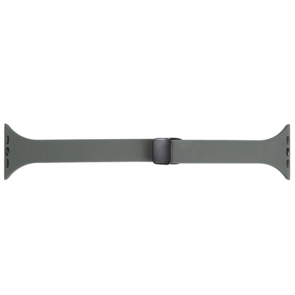 For Apple Watch 42mm Magnetic Buckle Slim Silicone Watch Band(Army Green) - Watch Bands by PMC Jewellery | Online Shopping South Africa | PMC Jewellery