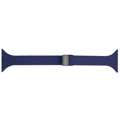 For Apple Watch 38mm Magnetic Buckle Slim Silicone Watch Band(Midnight Blue) - Watch Bands by PMC Jewellery | Online Shopping South Africa | PMC Jewellery