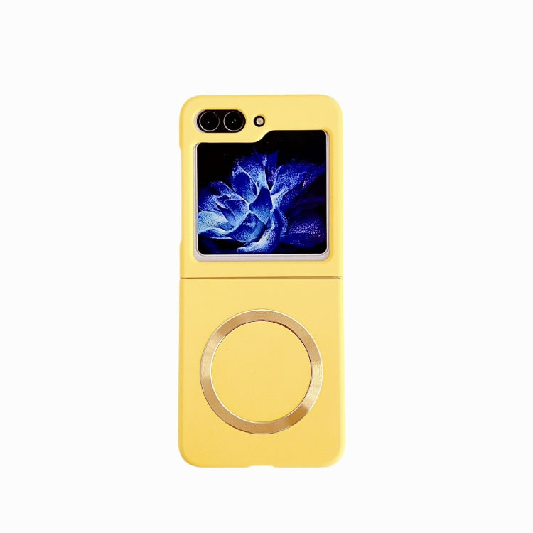 For Samsung Galaxy Z Flip5 Skin Feel Magsafe Magnetic Shockproof PC Phone Case(Yellow) - Galaxy Z Flip5 Cases by PMC Jewellery | Online Shopping South Africa | PMC Jewellery