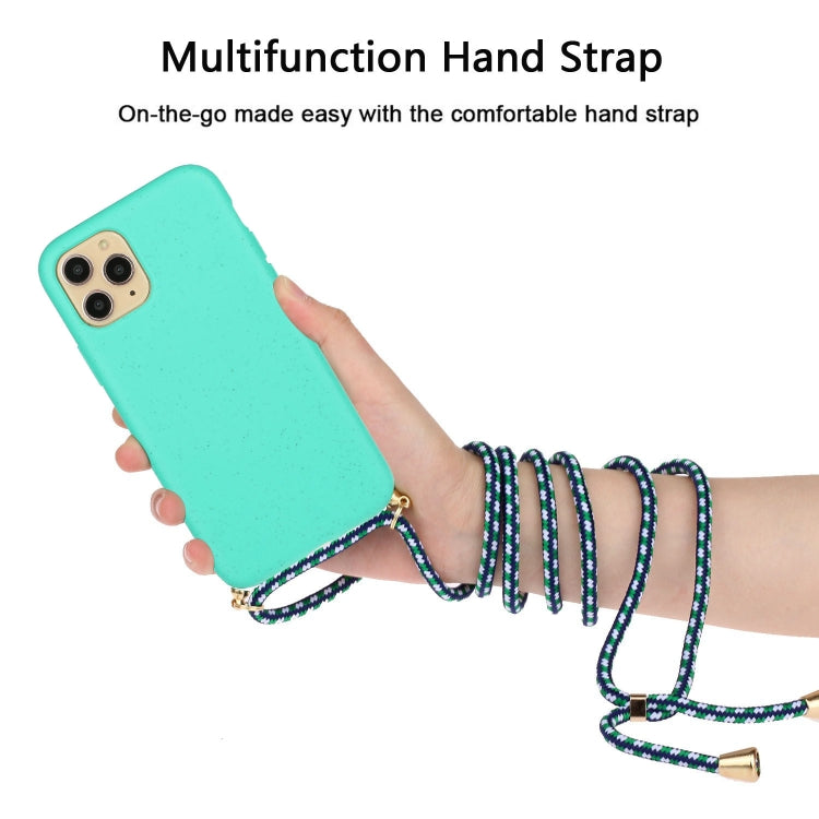 For iPhone 15 Pro Wheat Straw Material + TPU Phone Case with Lanyard(Green) - free shipping - PMC TechLife - Order now!