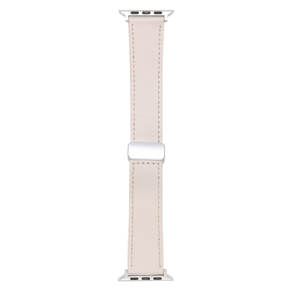 For Apple Watch 6 44mm Magnetic Buckle Skin Feel Leather Watch Band(Apricot) - Watch Bands by PMC Jewellery | Online Shopping South Africa | PMC Jewellery