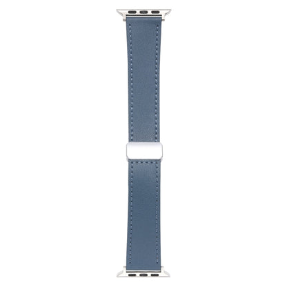 For Apple Watch 4 44mm Magnetic Buckle Skin Feel Leather Watch Band(Light Blue) - Watch Bands by PMC Jewellery | Online Shopping South Africa | PMC Jewellery