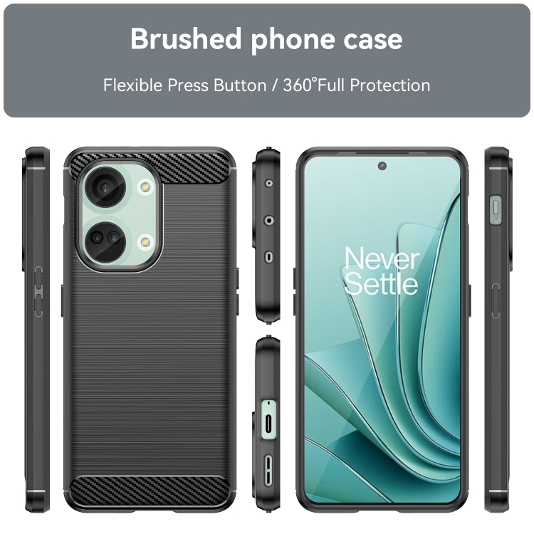 For OnePlus Nord 3 Brushed Texture Carbon Fiber TPU Phone Case(Black) - OnePlus Cases by PMC Jewellery | Online Shopping South Africa | PMC Jewellery