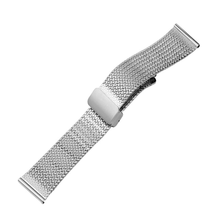 For Apple Watch SE 2022 40mm Magnetic Buckle Herringbone Mesh Metal Watch Band(Silver) - Watch Bands by PMC Jewellery | Online Shopping South Africa | PMC Jewellery