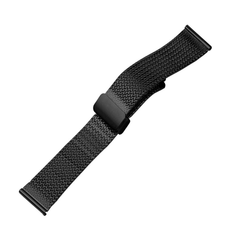 For Apple Watch 7 41mm Magnetic Buckle Herringbone Mesh Metal Watch Band(Black) - Watch Bands by PMC Jewellery | Online Shopping South Africa | PMC Jewellery