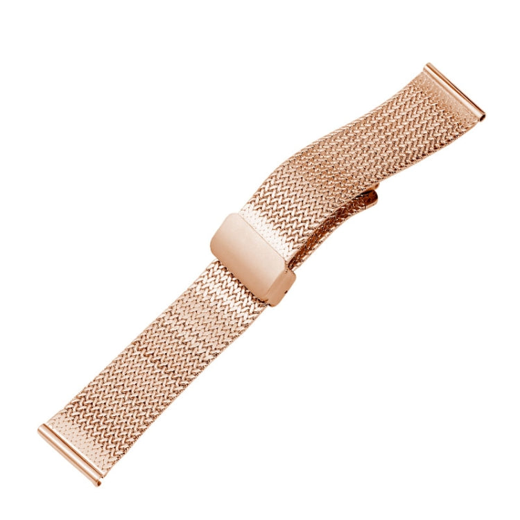 For Apple Watch SE 44mm Magnetic Buckle Herringbone Mesh Metal Watch Band(Rose Gold) - Watch Bands by PMC Jewellery | Online Shopping South Africa | PMC Jewellery